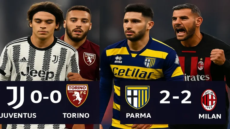 Serie A Oggi: Pareggi e Spettacolo tra Juventus-Torino e Parma-Milan